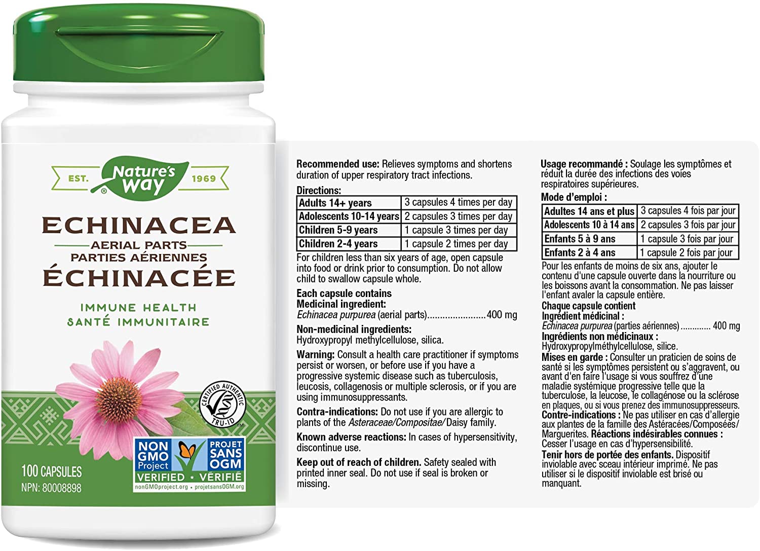 Echinacea Herb 100 Veg Caps