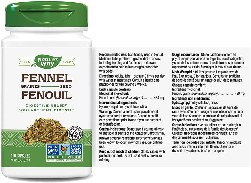 Nature's Way Fennel Seed 100 Veg Caps