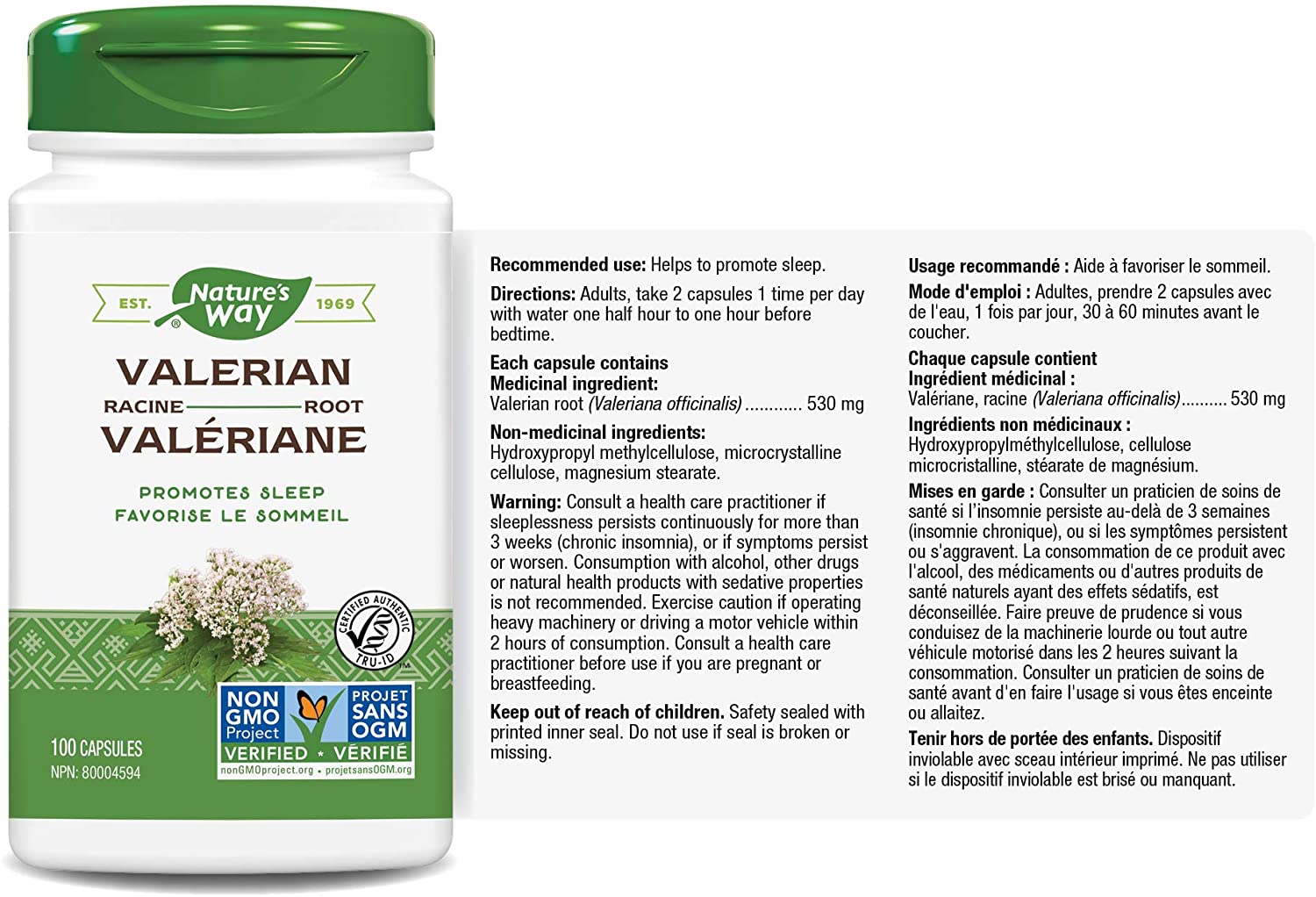 Nature's Way Valerian Root 100 Veg Caps