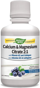 Nature's Way Calcium Magnesium Citrate 2:1 with vitamin K2 and Collagen - Blueberry 500ml - Minerals