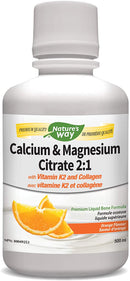 Nature's Way Calcium Magnesium Citrate 2:1 with vitamin K2 and Collagen - Orange 500ml - Minerals