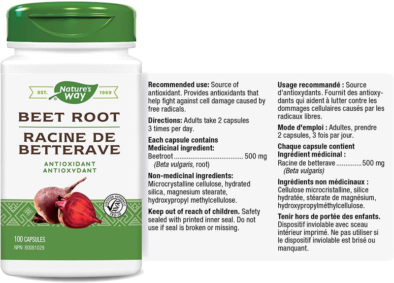 Nature's Way Beet Root - 100 vegetarian capsules - Herbals