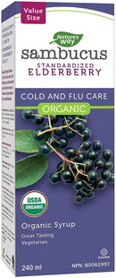 Nature's Way Organic Sambucus Cold and Flu Care, Syrup - 240ml - Herbals