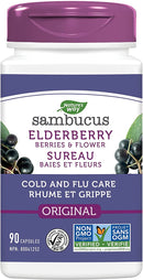 Nature's Way Original Sambucus Elderberry Cold and Flu Care - 90 vegetarian capsules - Herbals