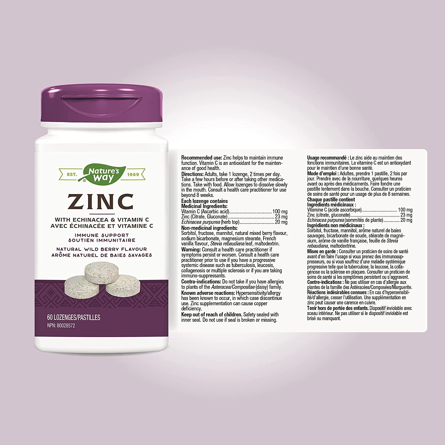 Zinc with Echinacea & Vitamin C 60 Lozenges