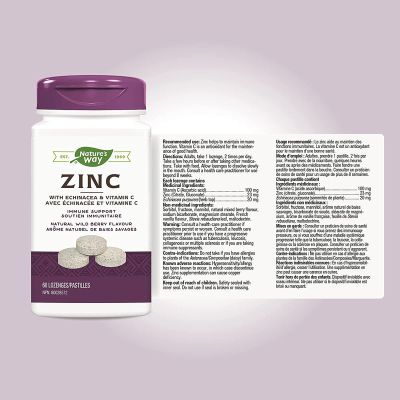 Zinc with Echinacea & Vitamin C 60 Lozenges