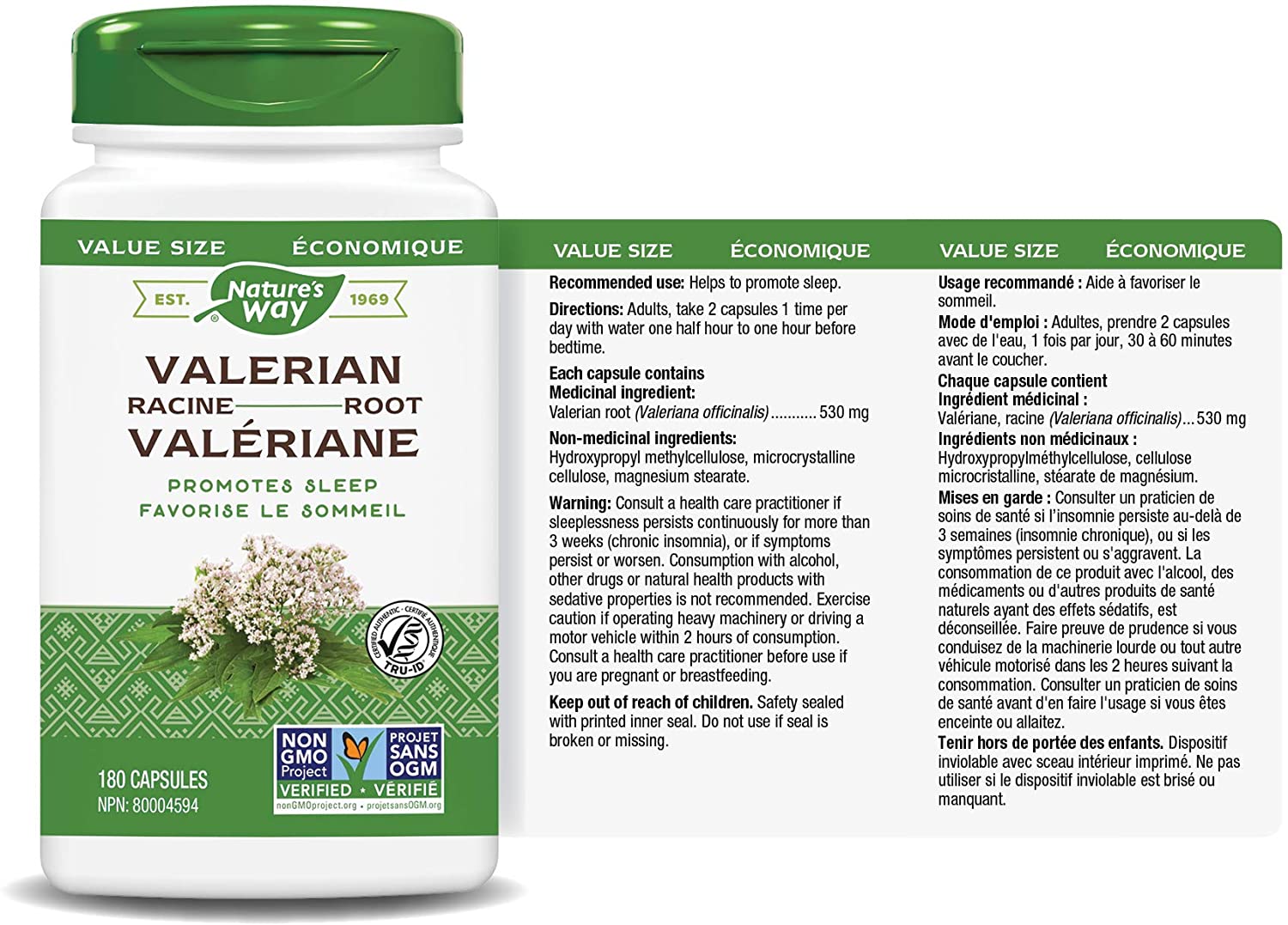 Nature's Way Valerian Root 180 veg Caps