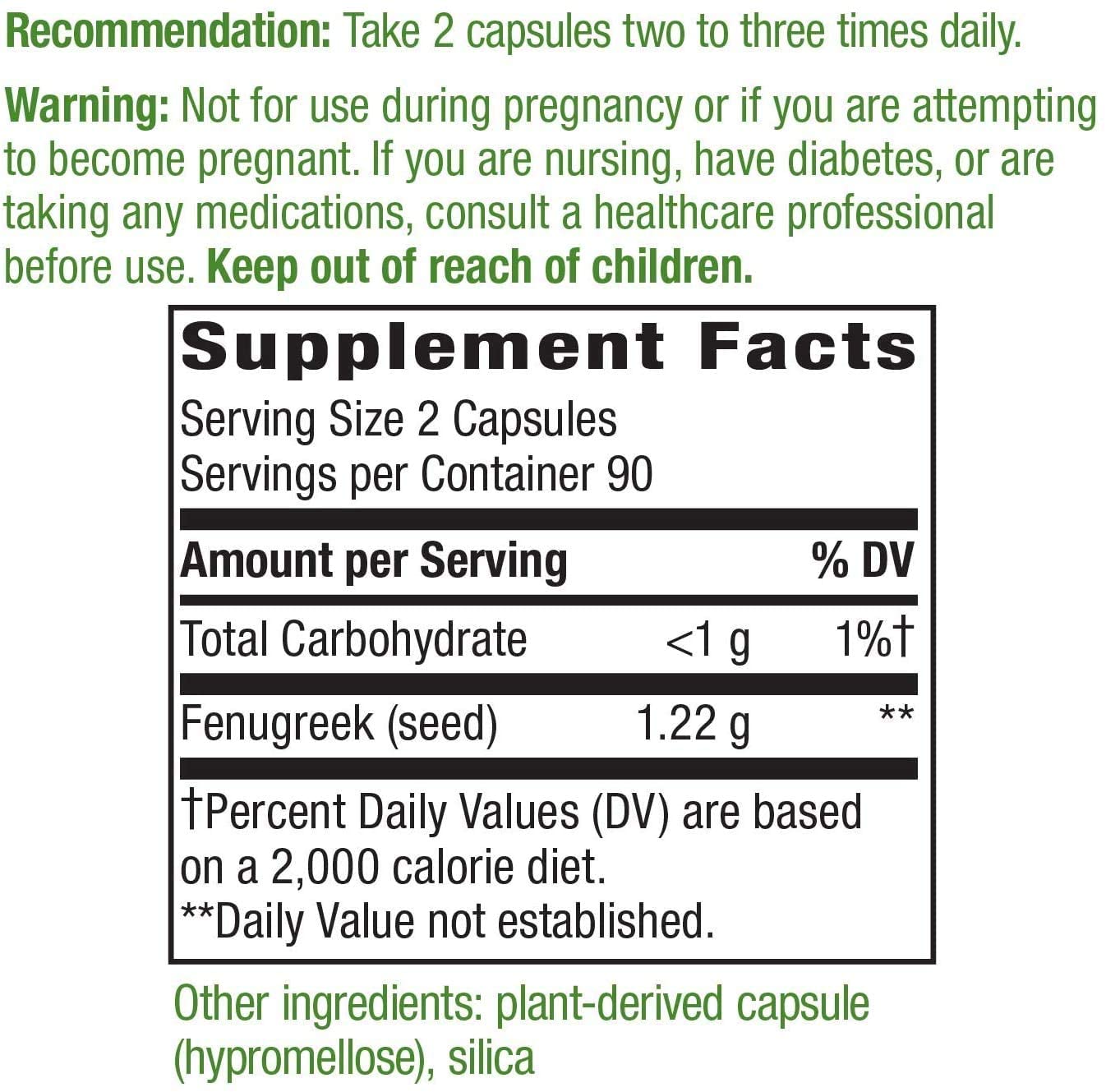 Nature's Way Fenugreek Seed 180 veg Caps