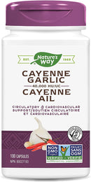 Nature's Way Cayenne-Garlic - 100 vegetarian capsules - Herbals