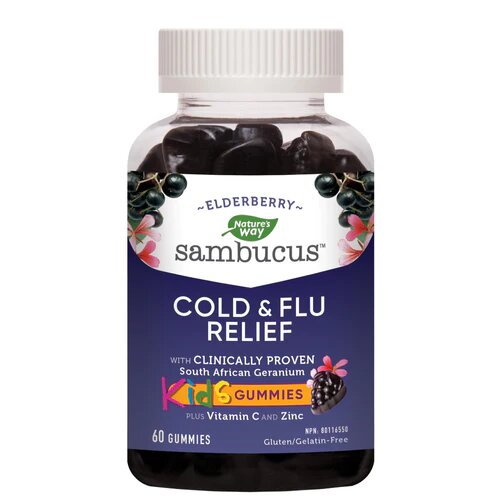 Sambucus Holunder-Kids-Gummibonbons zur Linderung von Erkältung und Grippe