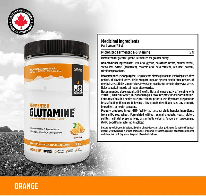 North Coast Naturals Fermented Glutamine - Unflavoured 300g - Amino Acids