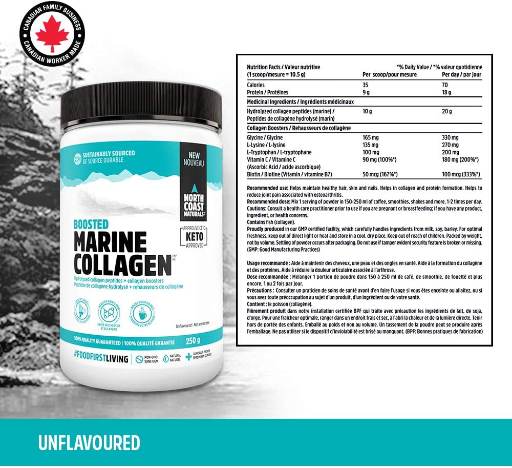 North Coast Naturals  Boosted Marine Collagen™ Unflavoured / 250g