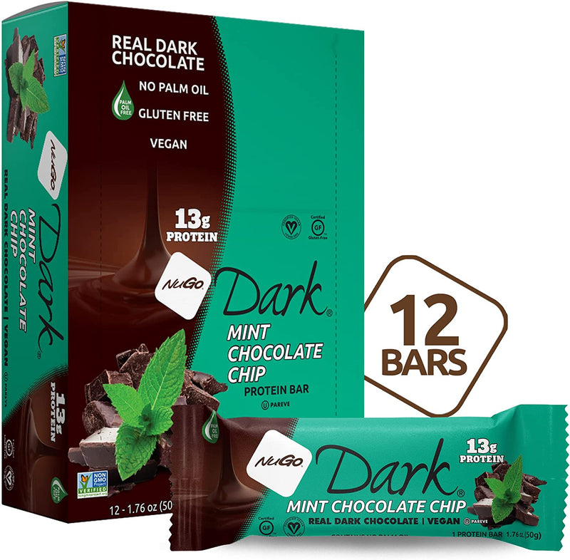 NuGo Nutrition Dark Chocolate Bar Mint Chocolate Chip / 12x50g