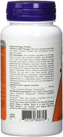 NOW L-Carnitine 500mg - 60 capsules - Amino Acids
