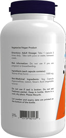 NOW Taurine 1000mg - 250 vegetarian capsules - Amino Acids