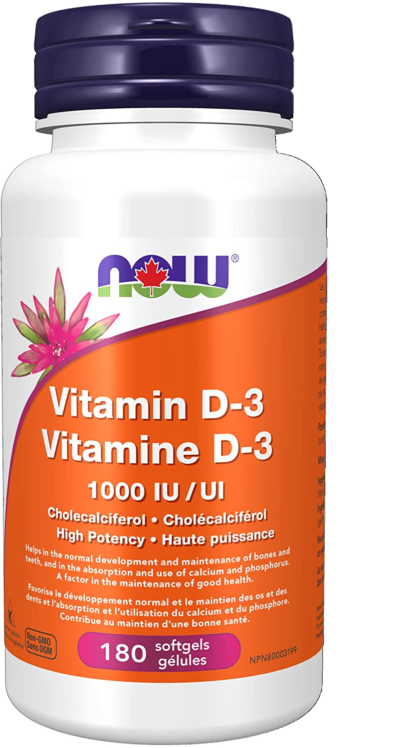 NOW Vitamin D-3 1,000 IU - 180 Sofgels - Vitamin D