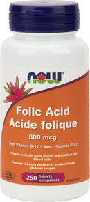 NOW Folic Acid with B12 - 250 tablets - Vitamin B