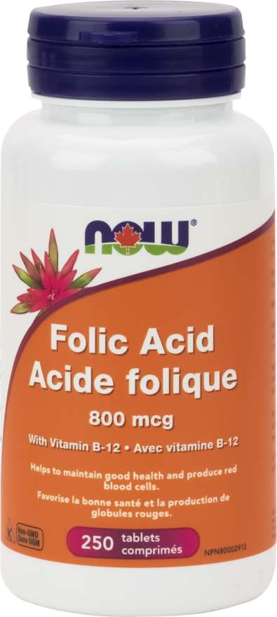 Folic Acid 800mcg + B-12  25mcg 250 tabs