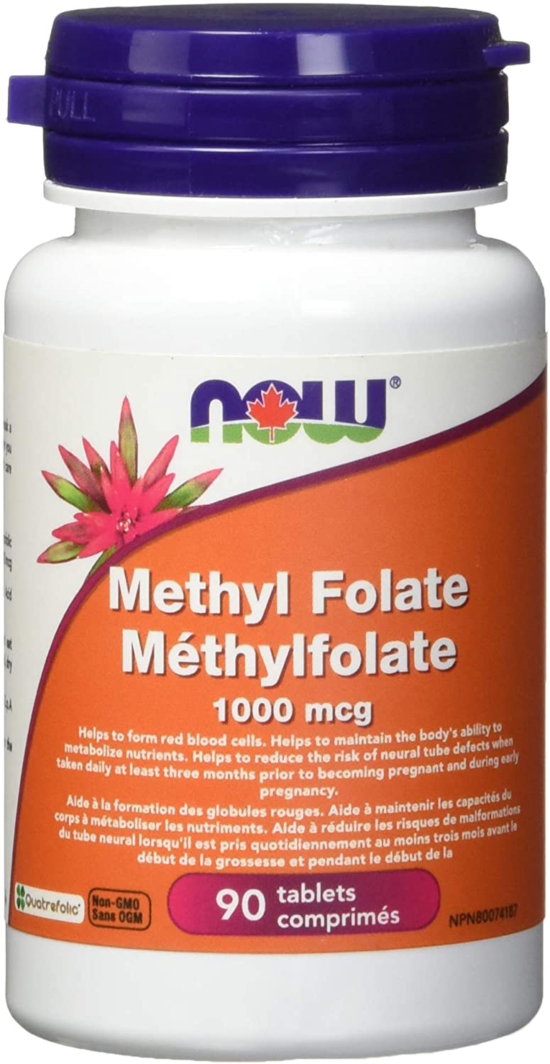 NOW Methyl Folate 1000mcg - 90 tablets - Brain Support