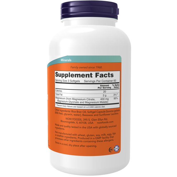 Magnesium Citrate/Glycinate/Malate 134mg 180 gel caps