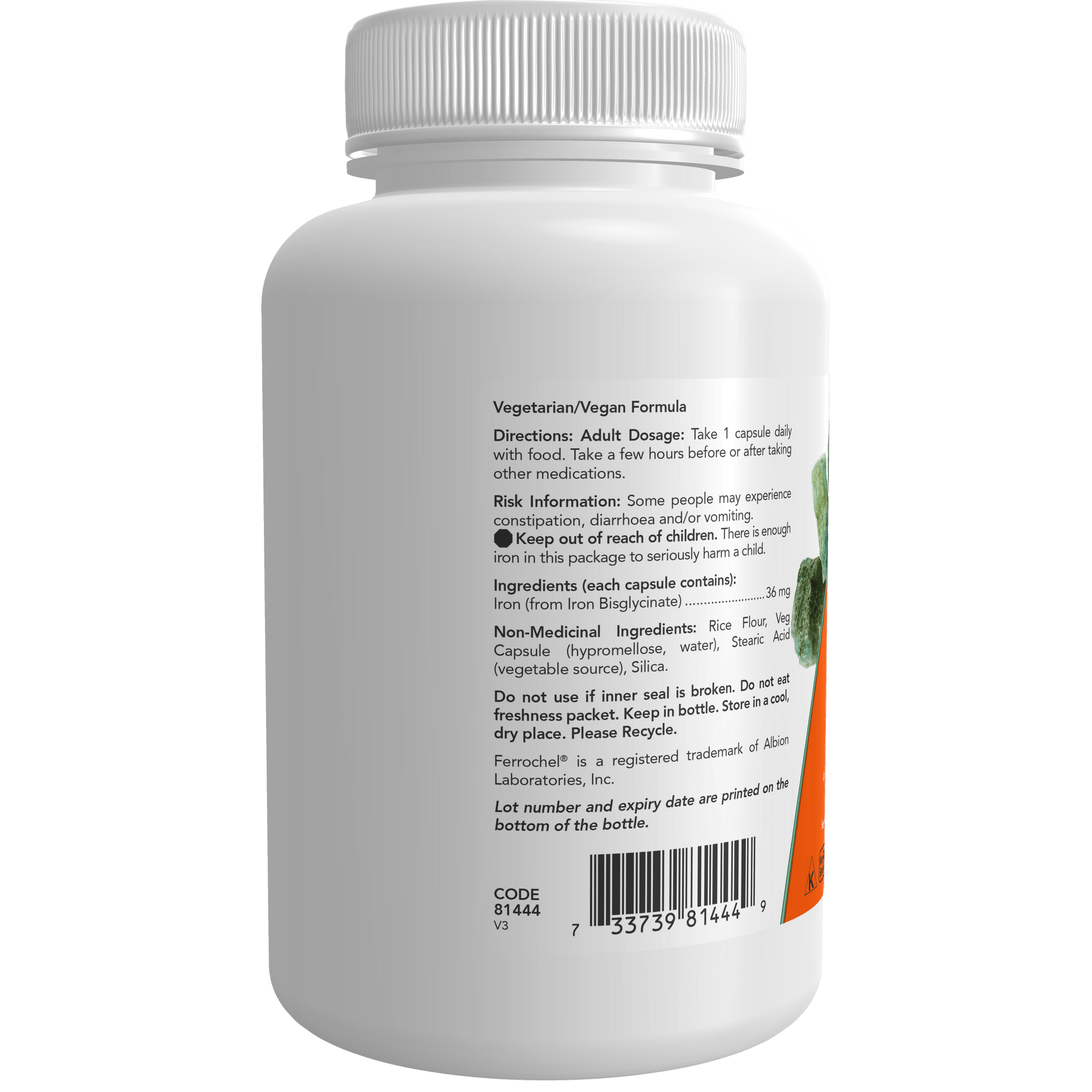 NOW Iron Bisglycinate 36mg