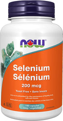 NOW Selenium 200mcg Yeast Free - 180 vegetarian capsules - - Selenium