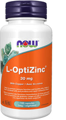 NOW Opti-L-Zinc (Monomethionine) 30mg + Copper - 100 capsules - Immune Support
