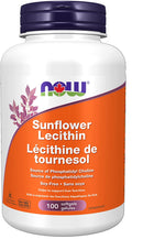 NOW Sunflower Lecithin 1200mg Non-GMO - 100gel - Liver Support