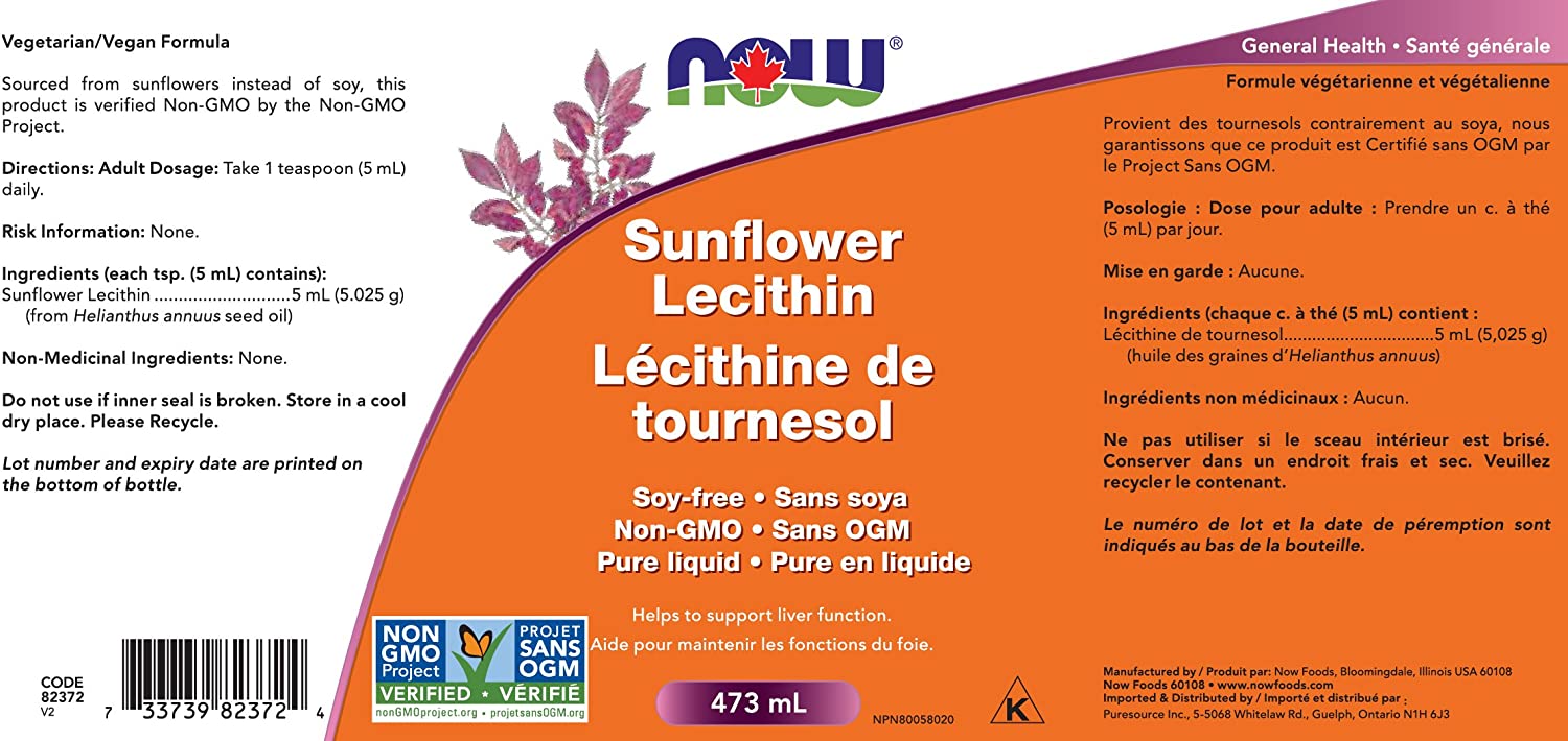 Sunflower Liquid Lecithin 473mL