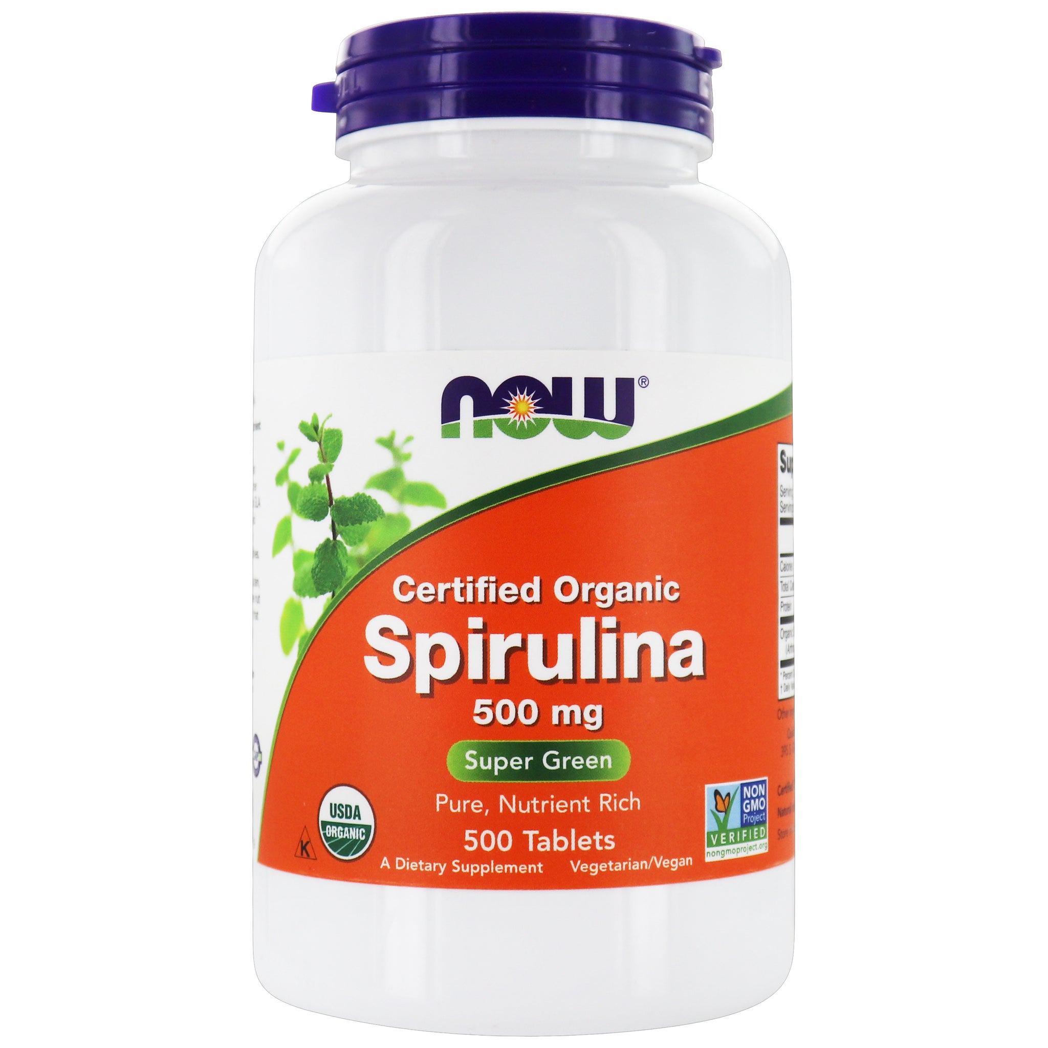 Now Organic Spirulina 500mg 500