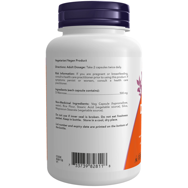 NOW D-Mannose 500mg capsules