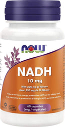 NOW NADH 10mg with 200mg D-Ribose - 60 capsules 06 01 2025 - Vitamin B