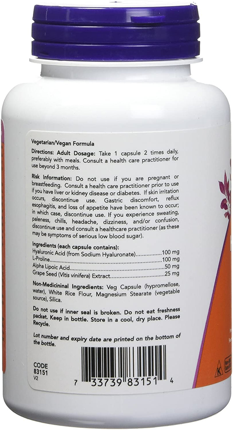 Hyaluronic Acid 100mg + Antioxidants 120 Caps