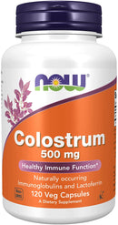 NOW Colostrum 500mg - 120 vegetarian capsules - Supplements
