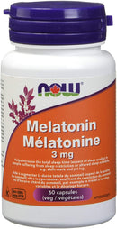 NOW Melatonin 3mg - 60 capsules - Sleep Supplement