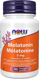 NOW Melatonin 3 mg Chewable - 90 lozenges - Melatonin