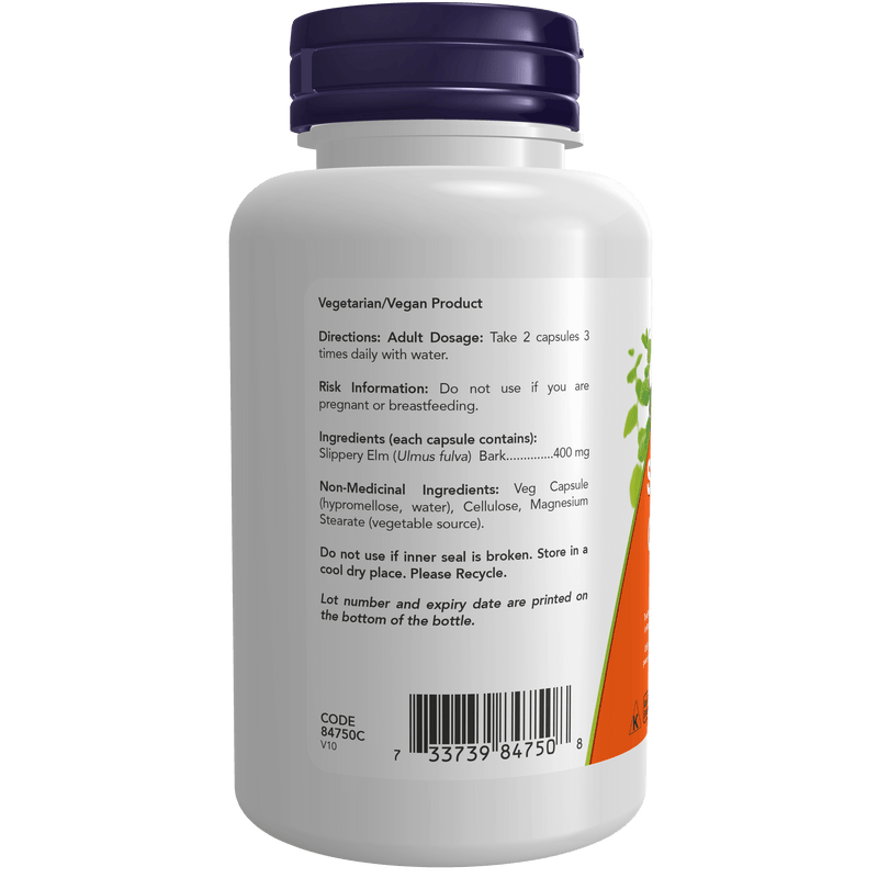 NOW Slippery Elm 400mg - - Digestive Health