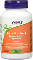 NOW Horny Goat Weed 750 mg - 90 capsules - Kidney Support