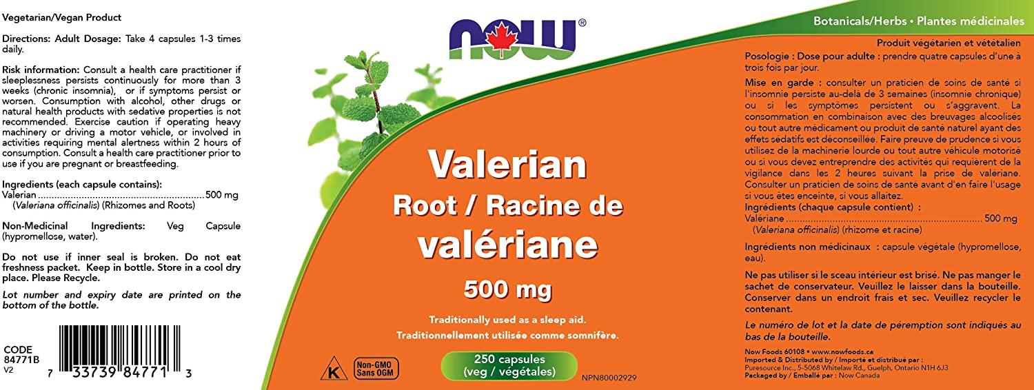 Valerian Root 500mg 250 Caps
