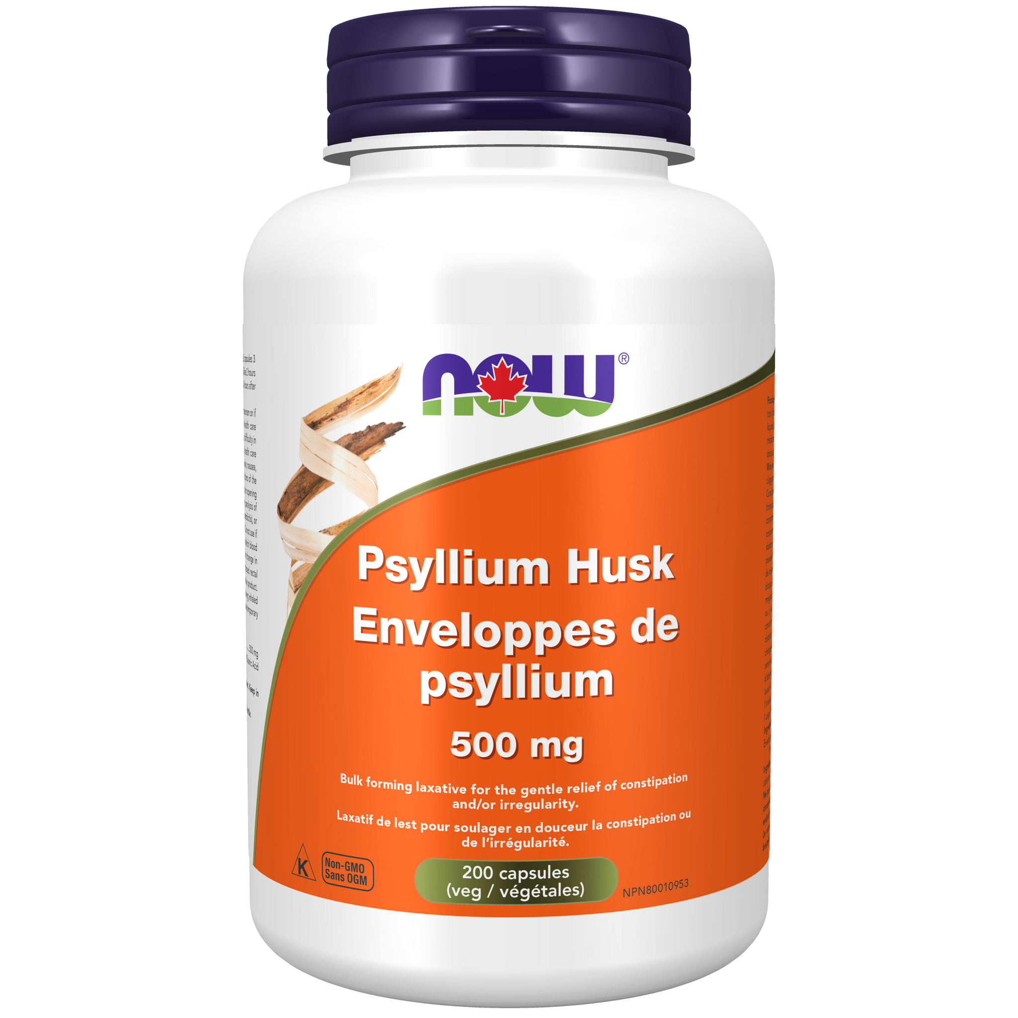 NOW - Psyllium Husk Capsules (500mg), 200 Veggie Capsules, SNS Health