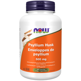 NOW - Psyllium Husk Capsules (500mg), 200 Veggie Capsules, SNS Health