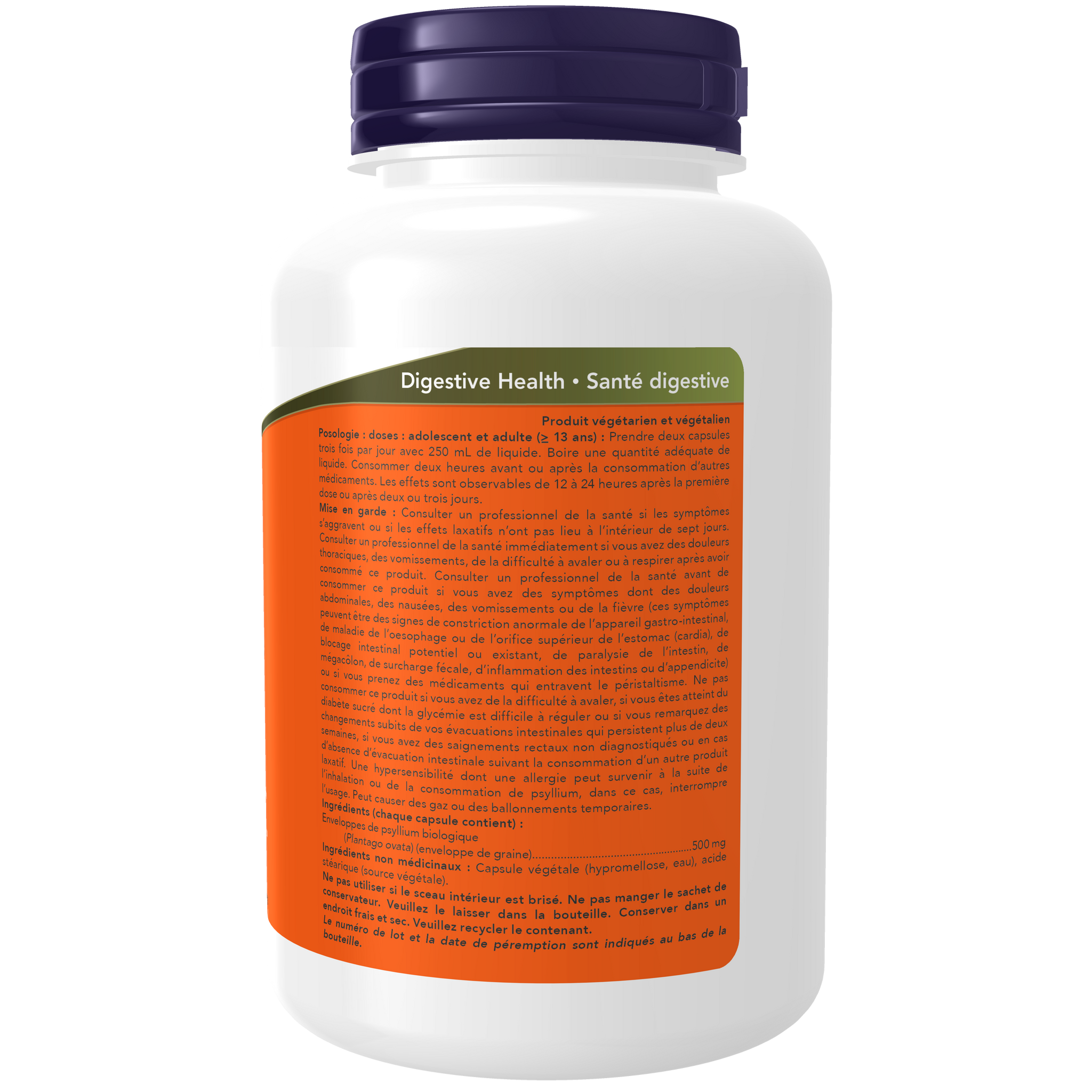NOW - Psyllium Husk Capsules (500mg), 200 Veggie Capsules, Digestive Health, SNS Health