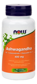 NOW Ashwagandha 400mg - 90 vegetarian capsules - Adaptogen