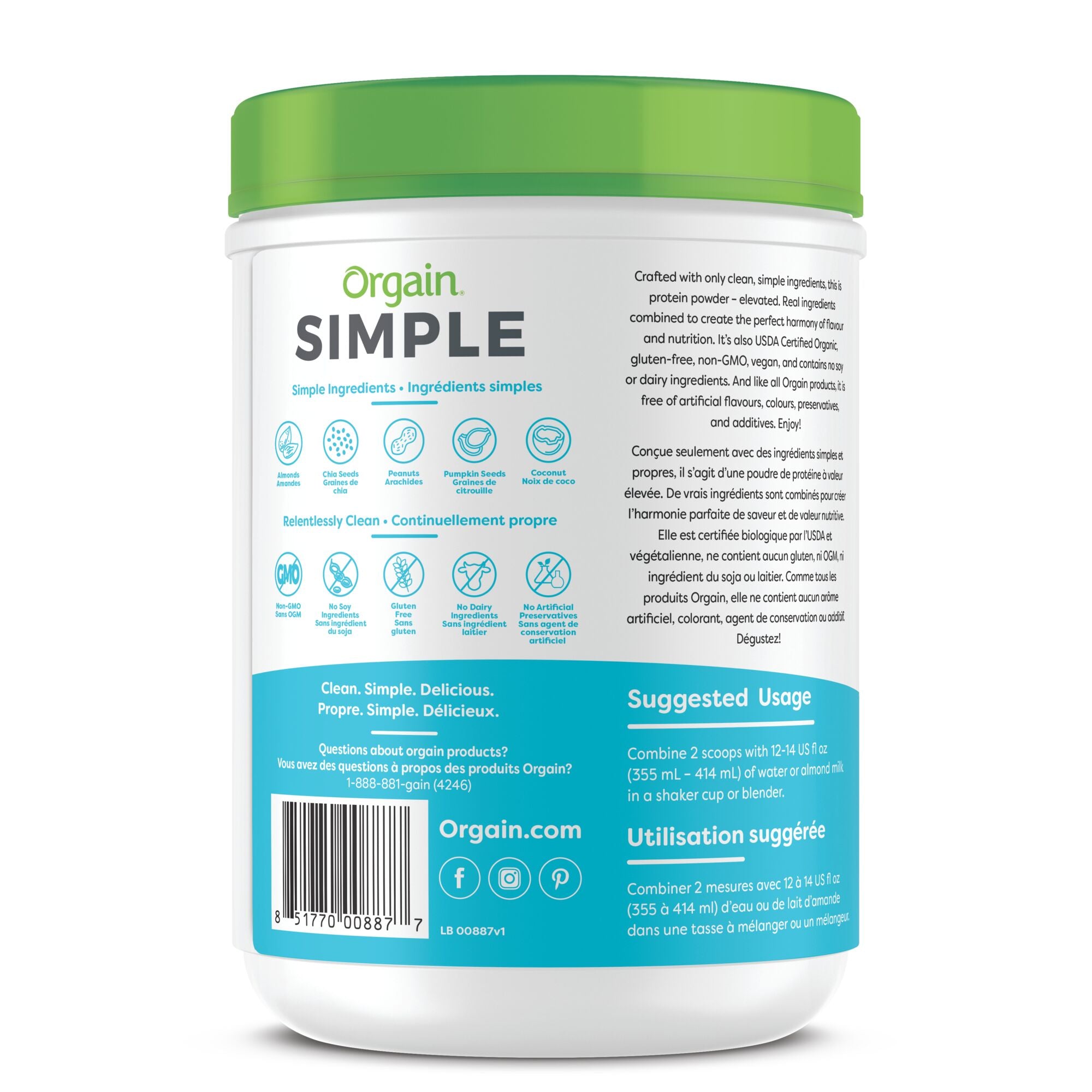 Orgain  Simple Organic Plant Protein Powder