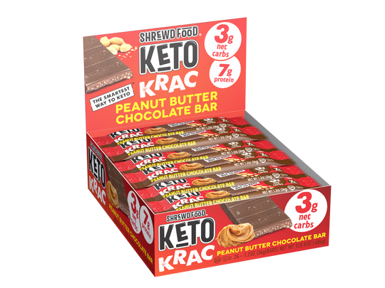 Shrewd Food Keto Krac Bars - Keto Krac Peanut Butter & Chocolate 34g x 24 - Chocolate