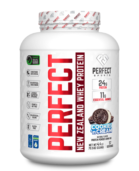 PERFECT New Zealand Whey Protein 4.4 LB Cookies 'n Cream