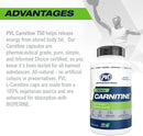 PVL 750mg Cartinine - 90 vegetarian capsules - Amino Acids