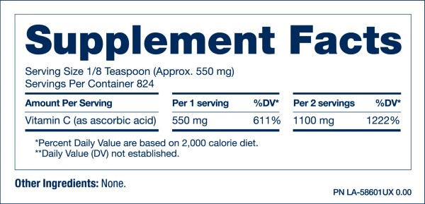 Pure Vita Labs 100% Pure Vitamin-C Crystals 454g