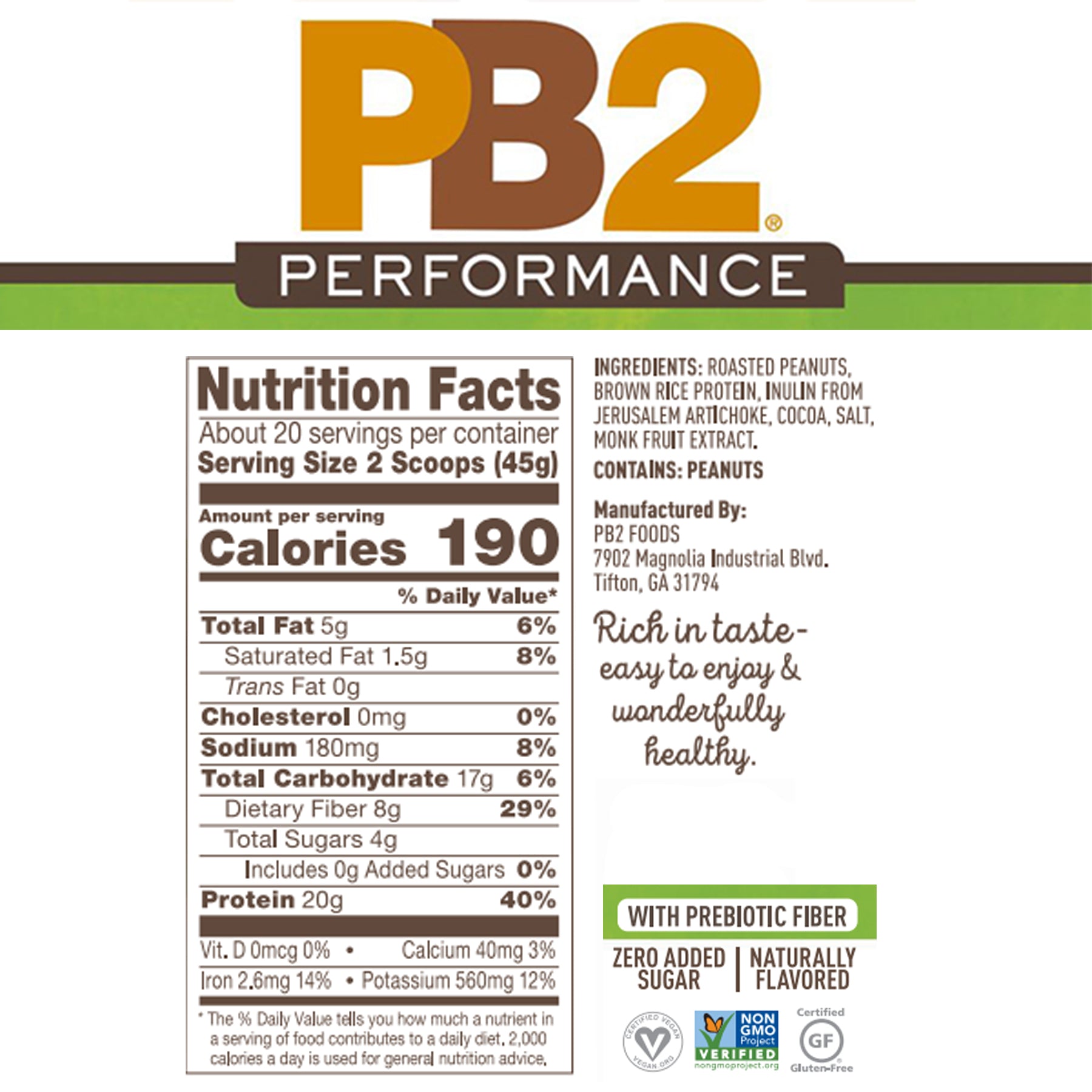 Poudre de protéine de performance PB2