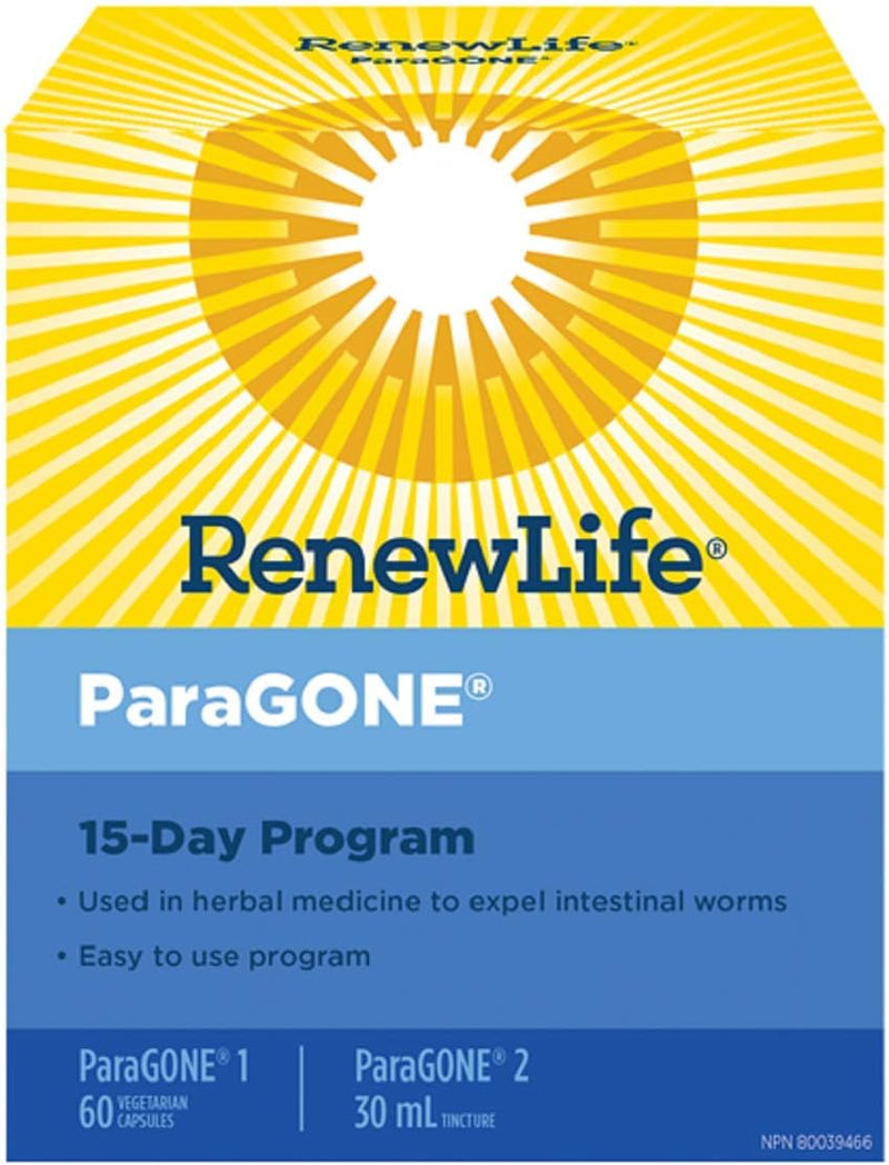 Renew Life ParaGONE Cleansing, 1 Kit, 15 Day Program, 60 Vegetarian Capsules